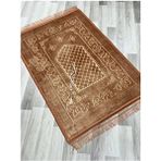 ayhanhome Lüks Kalın Yumuşak Peluş Seccade Hediyelik Çeyizlik Polyester Kaymaz Taban Özellikli - Turuncu - 80 x 120 cm