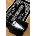AYHANHOME Sandıklı Damat Motifli 4 Parça Kadife Seccade Takımı Çeyizlik Bohça Damat Gelin Seti