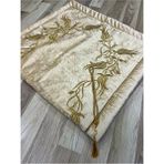 ayhanhome Sırma Işleme Seccade Tesbihli Gelin Damat Bohçası Hediyelik Çeyizlik Desen Tema - 70 x 120 cm - Bej