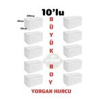 AYHOME 10 Adet Yorgan Hurcu Pencereli Yastık Çeyizlik Bohça Gelin Bohça Seti Beyaz Kutu Kadife Hurç