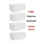 AYHOME 4 Adet Çeyizlik Büyük Boy Yorgan Döşek Battaniye Yastık Hurcu Beyaz Renk 100 X 50 X 50 Cm Ebatında