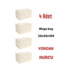 AYHOME 4 Adet Çeyizlik Büyük Boy Yorgan Döşek Battaniye Yastık Hurcu Krem Renk 100 X 50 Cm Ebatında