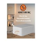 AYHOME 5 Adet Antrasit Çizgili Büyük Boy Yastık , Kıyafet , Battaniye , Baza Hurcu 65 X 47 X 33 Cm