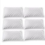 Ayhome 6 Adet 50x70 cm Pamuklu Kapitoneli Sıvı Geçirmez Beyaz Yastık Alezi Koruyucu Kılıfı