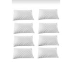 Ayhome 8 Adet 50x70 cm Pamuklu Kapitoneli Sıvı Geçirmez Beyaz Yastık Alezi Koruyucu Kılıfı