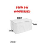 AYHOME Çeyizlik Yorgan Döşek Battaniye Hurcu Büyük Boy Beyaz Renk 100 X 50 Cm Fermuarlı Yıkanabilinir