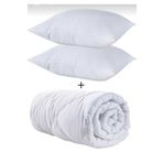 AYHOME Çift Kişilik Antialerjik Lüx Microfiber Yorgan + 2 Adet 800 Gr Boncuk Slikon Yastık Seti