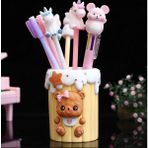 Ayı Kalemlik Ofis Sarı Lovely Bear Ayıcık Teddy Pembe Kalp Fiyonklu Şirin Çocuk Hediyelik 1 Adet