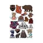 Ayı Sticker Set-15 15 Parça Telefon, Tablet, Defter, Laptop Sticker