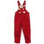 Ayıcık Aksesuarlı Kısa Paça Unisex Bebek Çocuk Salopet Kırmızı 001-0001960 - 2 Yaş