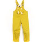 Ayıcık Aksesuarlı Kısa Paça Unisex Bebek Çocuk Salopet Sarı 001-0001962 - 2 Yaş