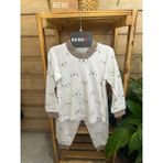 Ayıcık Desenli Bebek Pijama Takımı - 6 Ay - Beyaz