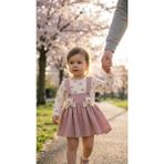 Ayıcık Figürlü Müslin Dokulu Kız Bebek Jile Elbise-1-3 Yaş - Pembe
