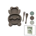 AYICIK MODEL=3 BÖLMELİ BEBEK BESLENME SETİ 3PCS=MAMA KABI-KAŞIK-ÇATAL 500ML RENKLİ PLST (5296)
