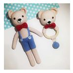 Ayıcık Zuzu ve Çıngırak Takımı Amigurumi Organik Oyuncak