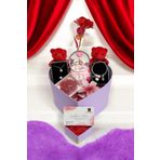 AYIEVRENİ Kırmızı Aşk Evreni - Sevgiliye Romantik Hediye Kutusu | Kar Küresi | Çelik Takı | Peluş Ayıcık
