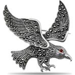 Aykat BRS-165 Markazit Taşlı Kartal Modeli Yaka İğnesi Gümüş 925 Ayar Broş