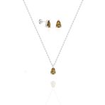 Aykat SET-377 Zultanit Taşlı Küçük Boy Gümüş Set Küpe ve Kolye Takım
