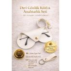 Ayleen Ayz Asılabilir Kalp Model Gözlük Kılıfı ve Anahtarlık Seti - Çanta Charmı Gözlük Koruyucu - Krem