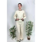 Aylin Taştan Butik Bisiklet Yaka Çoban Dikişli Kazak Pantolon Triko İkili Takım