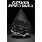 Aylina Mey Ithalat® Bluetooth Kulaklık Dijital Şarj Göstergeli Powerbankli Bass Özellikli Kablosuz Kulakiçi 5.1 Mikrofonlu