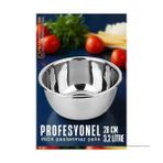 Aylina Mey Ithalat® Inox Kase - 28 cm 3.2 Litre Karıştırma Kabı Profesyonel 304 Paslanmaz Çelik