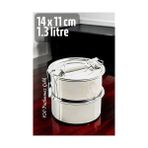 Aylina Mey Ithalat® Sefer Tası Yemek Kabı Paslanmaz Çelik 2 Katlı 14 cm 1.3 Litre