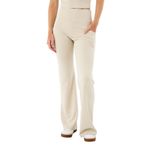Ayma Active Cepli Flare Pantolon – Bol Paça, Yüksek Bel, Korsajlı ve Rahat Kesim, EcoVero™ Kumaş (Krema, M)