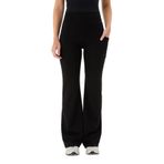 Ayma Active Cepli Flare Pantolon – Bol Paça, Yüksek Bel, Korsajlı ve Rahat Kesim, EcoVero™ Kumaş (Siyah, XS)