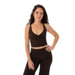 Ayma Active EcoVero Göğüs Pedli Büzgülü Askılı Büstiyer (Kahverengi, XS)