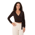 Ayma Active EcoVero Viskoz Belden Bağlamalı Anvelop Wrap Bluz (Kahverengi, M)