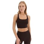 Ayma Active EcoVero Viskoz Yüzücü Yoga Bra – Pilates ve Yoga Büstiyer, Arkası Çapraz Spor Sütyeni, Nefes Alan Kumaş (Kahverengi, S)