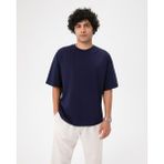 Ayma Active Erkek Lacivert Indigo Oversize T-Shirt - Organik Pamuk, Düşük Omuz, Geniş Kalıp, Bisiklet Yaka, Spor Görünüm - İndigo
