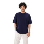 Ayma Active Gots Sertifikalı Organik Pamuk Erkek Oversize T-shirt (Indigo, L)