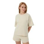Ayma Active Gots Sertifikalı Organik Pamuk Sweat-Tee T-shirt (Vanilya, M)