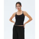 Ayma Active Kadın Siyah Sütyenli Yoga Atlet - GOTS Organik Pamuk, İç Sütyenli, Ayarlanabilir Askılı, Yüzücü Sırtlı, Çıkarılabilir Pedli Spor Atlet - XS