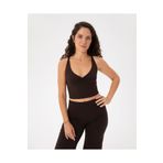 Ayma Active Kahverengi Ecovero™ Göğüs Pedli Büzgülü Askılı Büstiyer