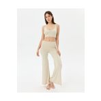 Ayma Active Krem Şortlu Yoga Pantolon Ince Dökümlü Yoga Pantolon