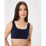 Ayma Active Lacivert Organik Pamuk Low Back Bra Sırt Dekolteli Göğüs Pedli Yoga Pilates Sütyeni - İndigo