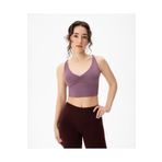 Ayma Active Lila Ecovero™ Göğüs Pedli Büzgülü Askılı Büstiyer