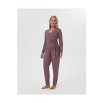 Ayma Active Lila Kadın Yüksek Bel Cepli Dar Paça Comfort Pantolon