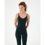 Ayma Active Petrol Indigo Göğüs Pedli, Düz ve Çapraz Ayarlanabilir Askılı, Geri Dönüştürülmüş, Half Crop Büstiyer, Spor ve Fitness Sütyeni, U Yaka Longline Motion Bra