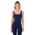 Ayma Active Recycled Göğüs Pedli Low Back Motion Half Crop Spor Sütyeni (Indigo, M)