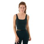 Ayma Active Recycled Göğüs Pedli Low Back Motion Half Crop Spor Sütyeni (Petrol, L)