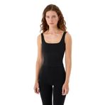 Ayma Active Recycled Göğüs Pedli Low Back Motion Half Crop Spor Sütyeni (Siyah, S)