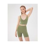 Ayma Active Yeşil Ecovero™ Göğüs Pedli Büzgülü Askılı Büstiyer