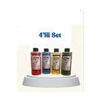 AYMAGNET 4’lü Set Kandil Yağı - Sarı Kırmızı Yeşil Mavi Kokusuz Dumansız İç Mekan Gaz Lambası Yakıtı 250 ml