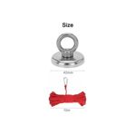 AYMAGNET Güçlü Halkalı Neodyum Pot Mıknatıs Ve Halat-42mm Çap-vida Çivi Toplama Mıknatısı Fishing Magnet N35