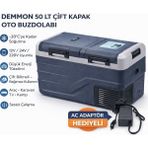 Aymar 50 Litre Çift Kapak Oto Buzdolabı 12V 24V 220V Adaptörlü Düşük Enerji Tüketimi ile Sessiz Çalışma