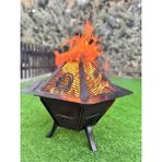 Ayme Outdoorium 61 cm Çelik Taşınabilir Ateş Çukuru & Barbekü – Odun/Kömür Yakıtlı Bahçe & Kamp Şöminesi